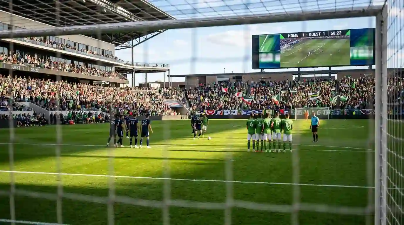Estadio de la MLS durante un partido de temporada regular con aficionados en las gradas