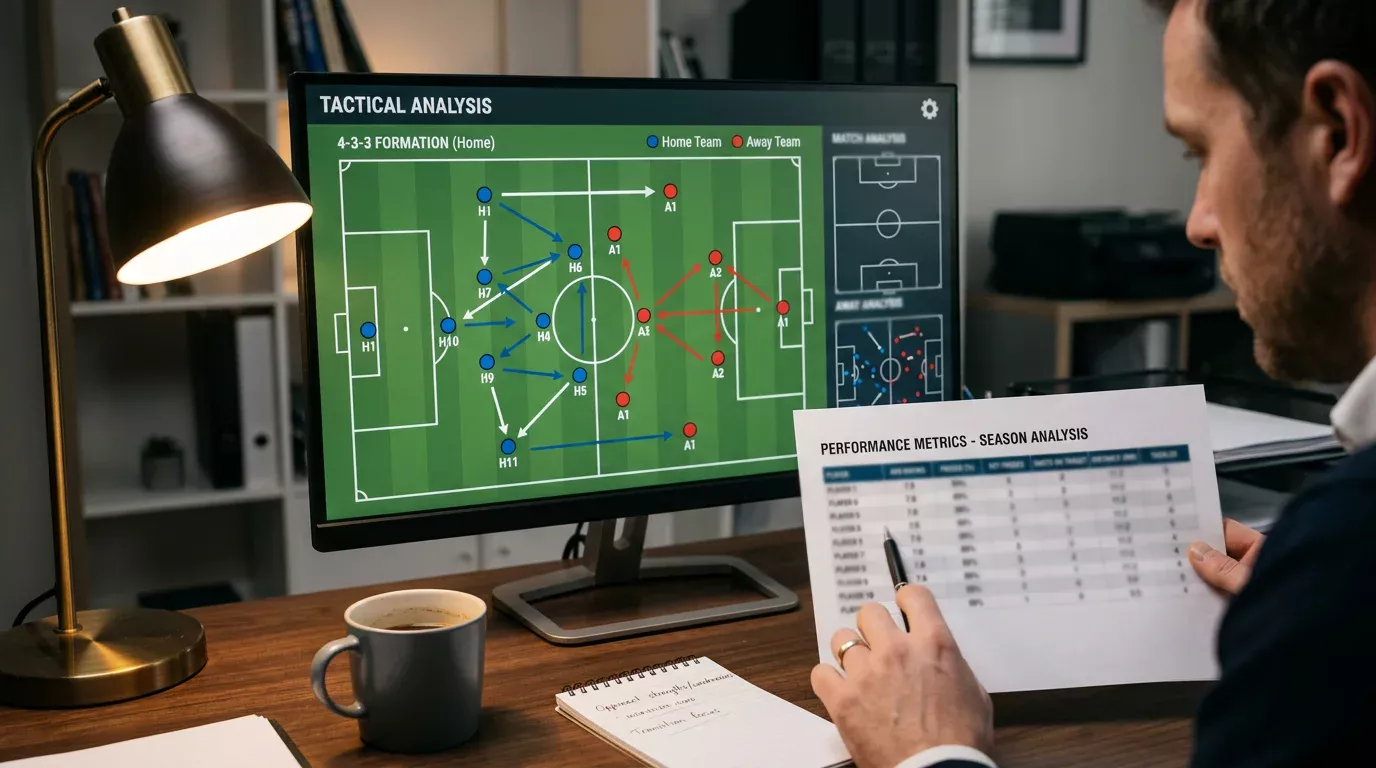 Analista revisando datos tácticos de equipos de la MLS en un monitor